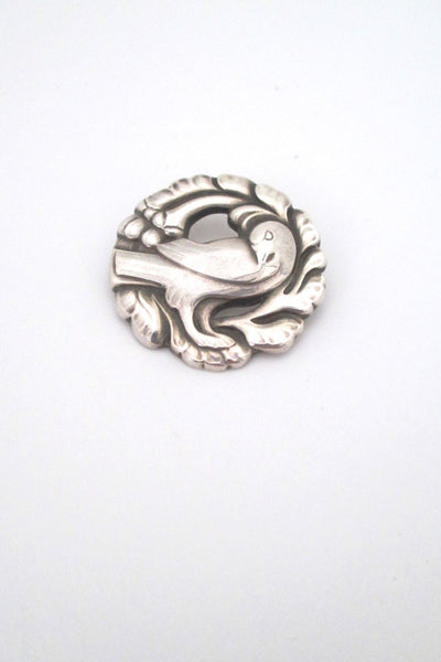 Georg Jensen Denmark vintage silver classic Scandinavian bird brooch 134 by Kristian Mohl Hansen