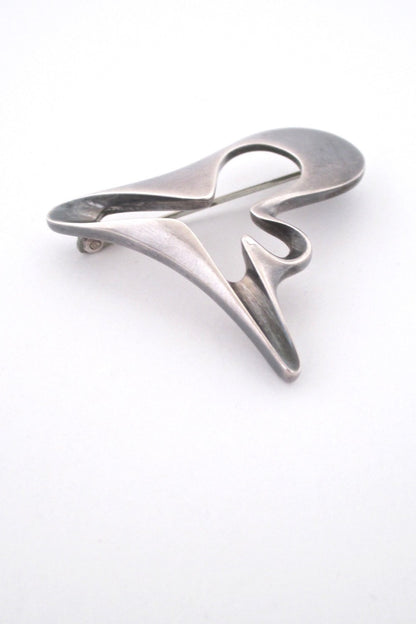 Georg Jensen vintage Scandinavian silver brooch 324 by Henning Koppel Danish design