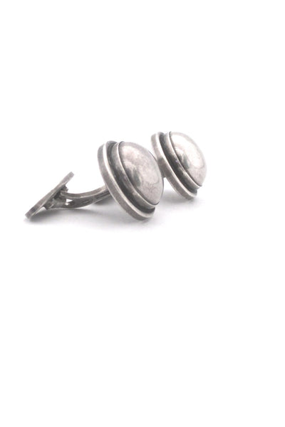 profile Georg Jensen Denmark vintage silver cufflinks 44F by Harald Nielsen large rare