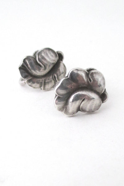 Georg Jensen Denmark vintage silver grape leaf earrings 50B