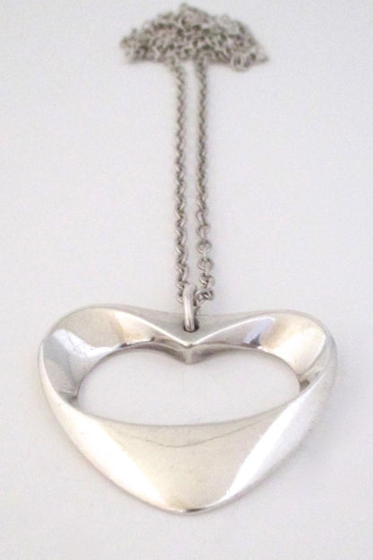 Georg Jensen Denmark large modernist heart pendant 152 by Henning Koppel