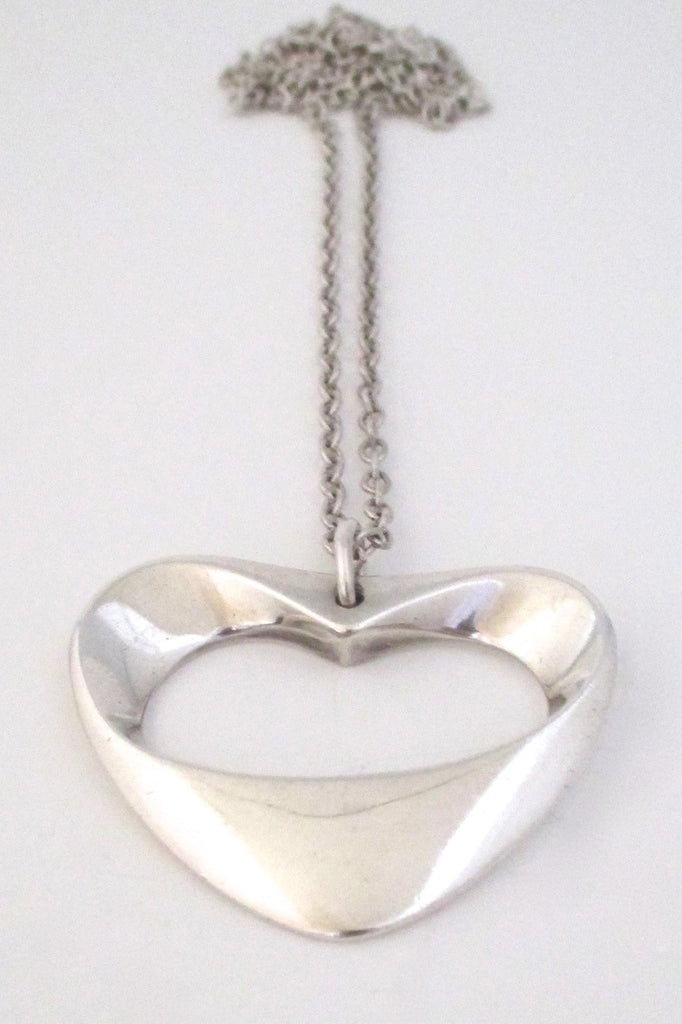 Georg Jensen Denmark large modernist heart pendant 152 by Henning Koppel