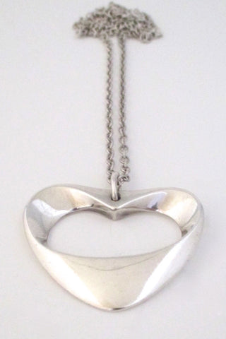 Georg Jensen Denmark large modernist heart pendant 152 by Henning Koppel
