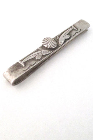 Georg Jensen Denmark vintage sterling silver dolphins tie bar # 73 by Arno Malinowski
