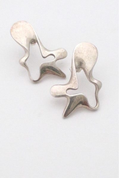 Georg Jensen Denmark vintage modernist splash earrings by Henning Koppel pierced