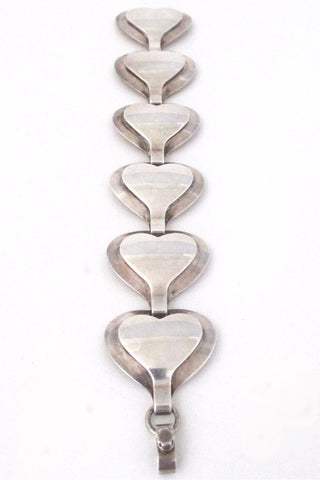 Georg Jensen Denmark vintage sterling silver heart link bracelet