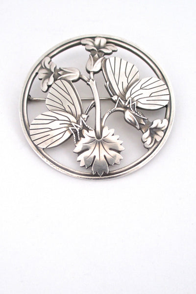Georg Jensen Denmark vintage sterling silver large butterfly brooch by Arno Malinowski Scandinavian design jewelry