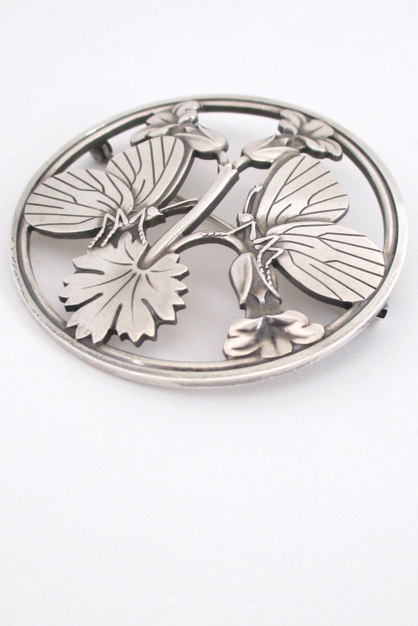 Georg Jensen Denmark vintage sterling silver large butterfly brooch by Arno Malinowski