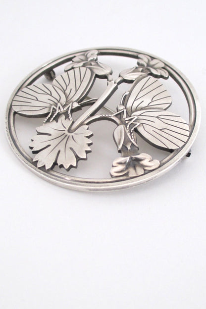 Georg Jensen Denmark vintage sterling silver large butterfly brooch by Arno Malinowski