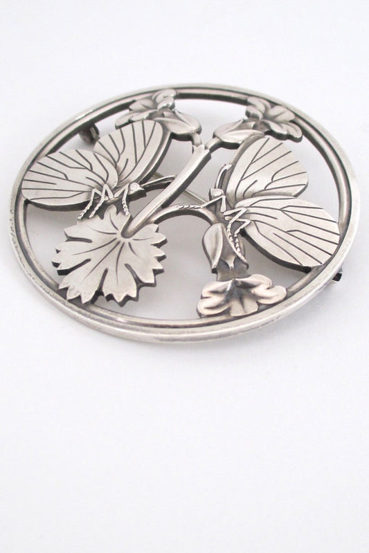 Georg Jensen Denmark vintage sterling silver large butterfly brooch by Arno Malinowski