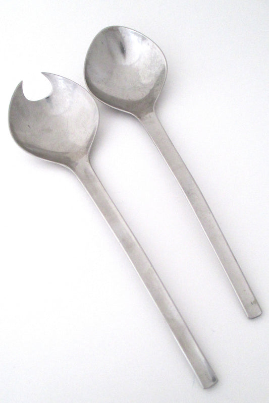 Gerog Jensen Denmark vintage stainless steel Tuja Tanaquil salad servers