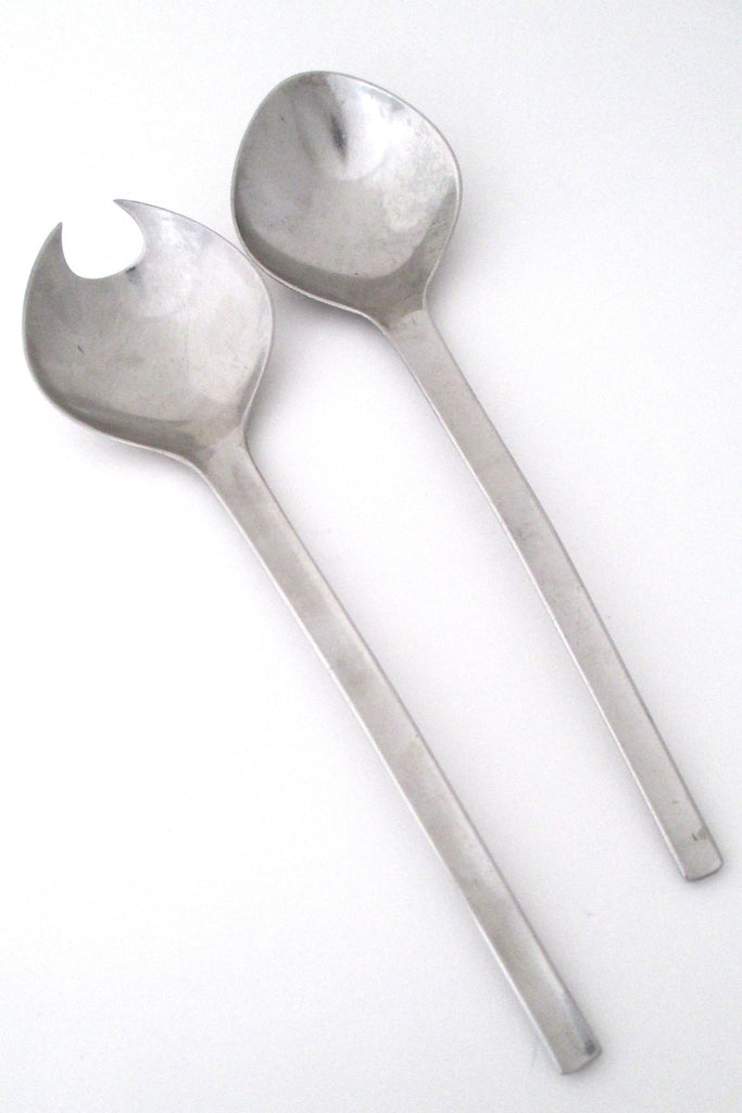 Gerog Jensen Denmark vintage stainless steel Tuja Tanaquil salad servers