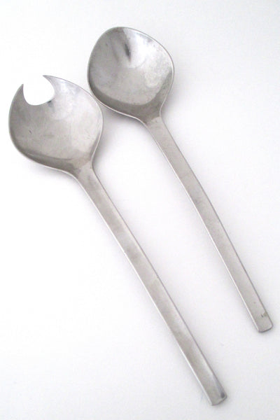 Gerog Jensen Denmark vintage stainless steel Tuja Tanaquil salad servers
