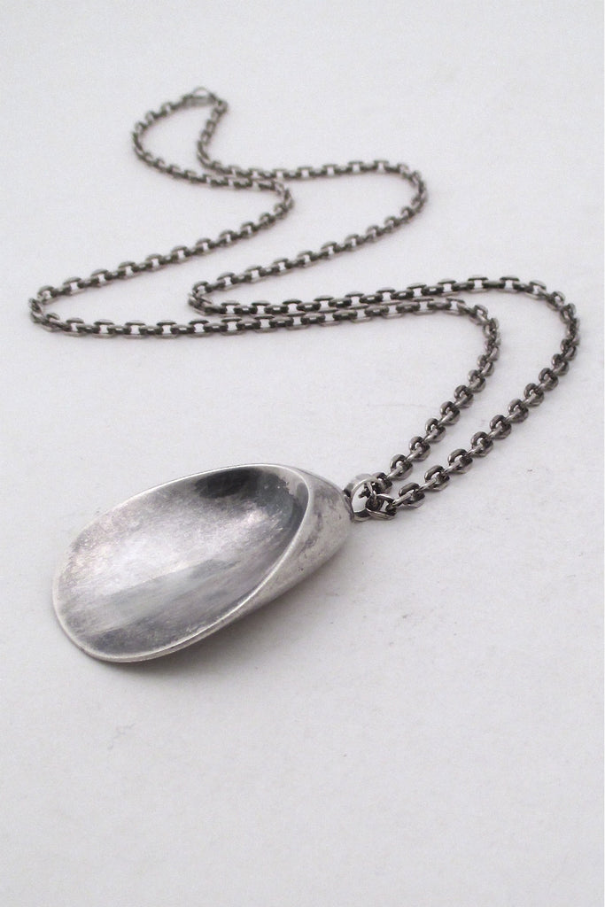 Georg Jensen Denmark vintage silver scandinavian modernist shell necklace 328 by Nanna Ditzel