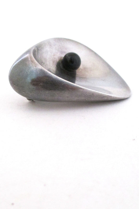 Georg Jensen Denmark vintage silver Nanna Ditzel modernist brooch 328
