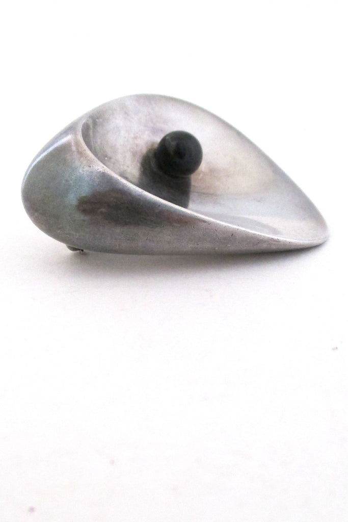 Georg Jensen Denmark vintage silver Nanna Ditzel modernist brooch 328