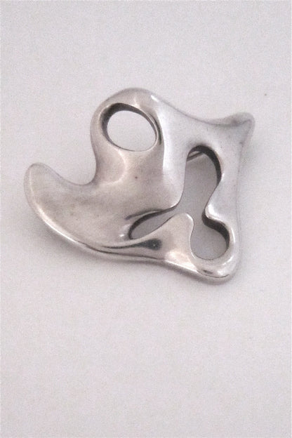 Georg Jensen Denmark vintage silver modernist brooch 322 by Henning Koppel