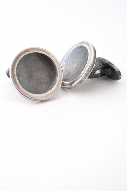 Georg Jensen Denmark vintage Scandinavian Modernist silver cuff links
