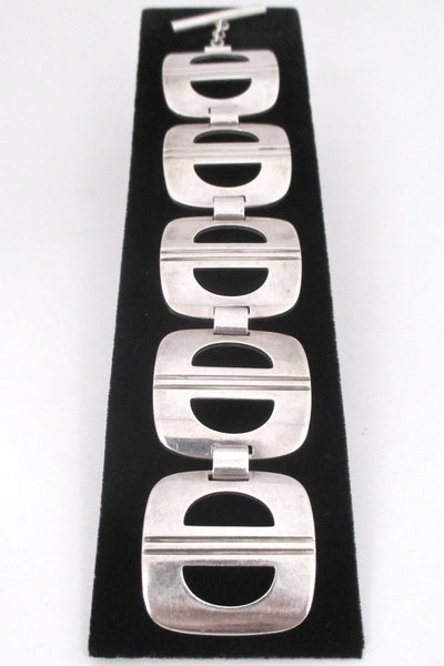 Georg Jensen Denmark large sterling silver link bracelet 197 by Ibe Dahlquist rare
