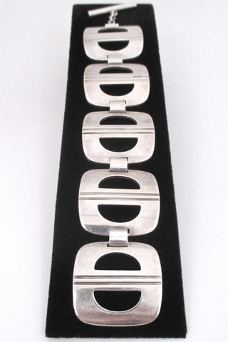 Georg Jensen Denmark large sterling silver link bracelet 197 by Ibe Dahlquist rare