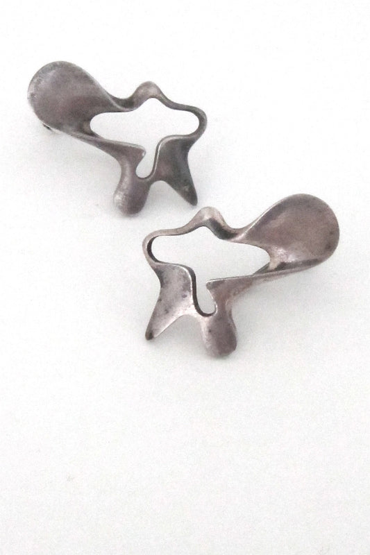 Georg Jensen Henning Koppel modernist silver earrings # 118