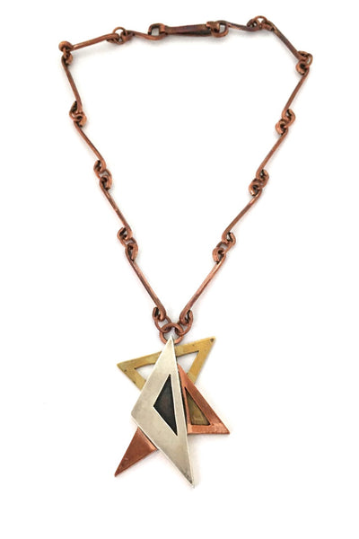 George Dancy Canada vintage married metals Tango necklace Canadian Modernist jewellery design
