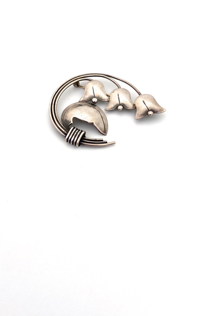 George Dancy large silver floral brooch