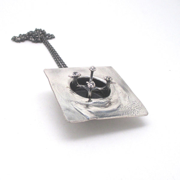 Guy Vidal kinetic shadowbox pendant necklace ~ rare