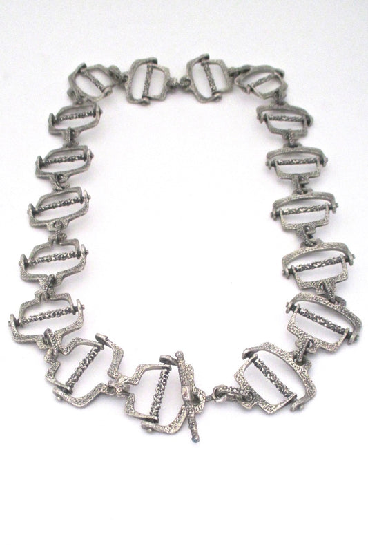 Guy Vidal Canada rare brutalist pewter vintage link belt 1970s 