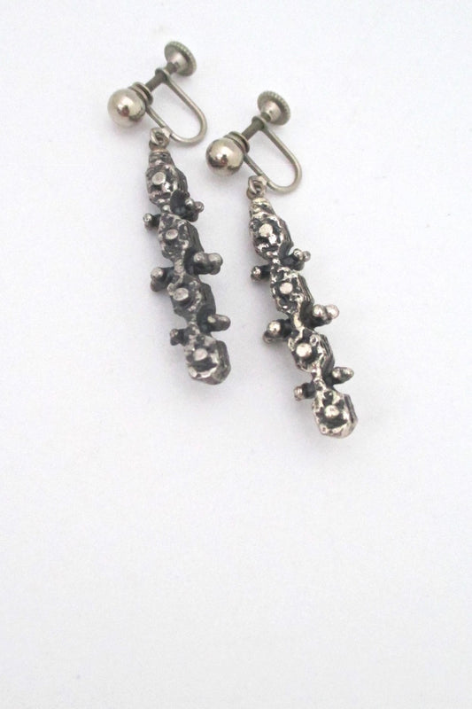 Guy Vidal Canada vintage brutalist pewter drop earrings # 3