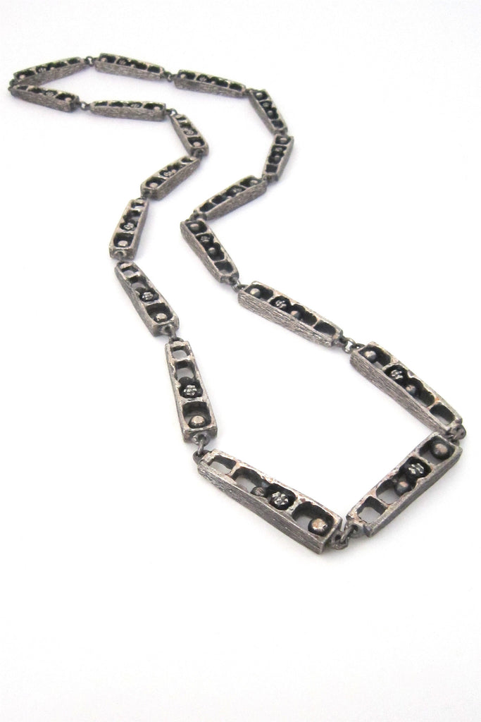 Guy Vidal Canada brutalist 'cubicles' long link necklace