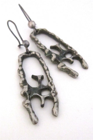 Guy Vidal Canada vintage brutalist wishbone drop earrings