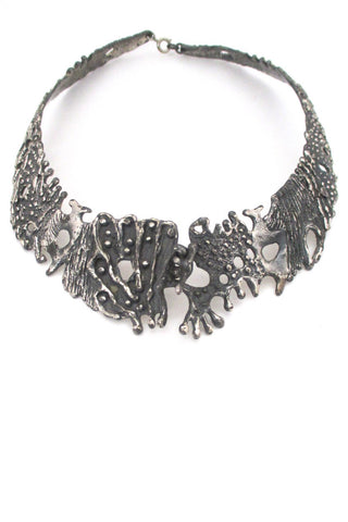 Guy Vidal Canada large brutalist pewter neck piece