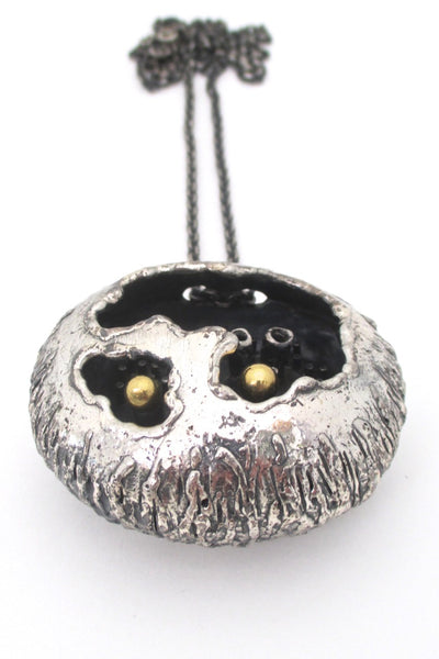 Guy Vidal Canada large brutalist pod pendant necklace at Samantha Howard Vintage