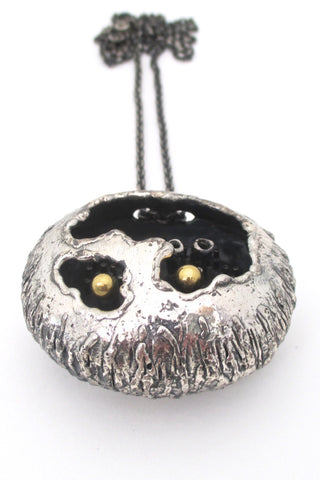 Guy Vidal Canada large brutalist pod pendant necklace at Samantha Howard Vintage
