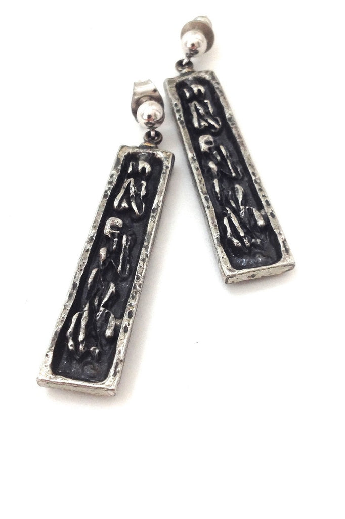 Guy Vidal Canada brutalist vintage double sided drop earrings