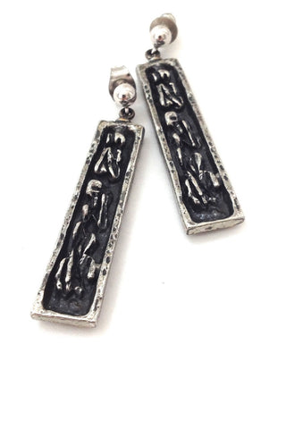 Guy Vidal Canada brutalist vintage double sided drop earrings