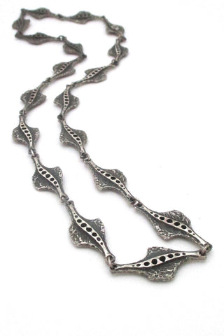 Guy Vidal Canada vintage brutalist pewter large link chain necklace