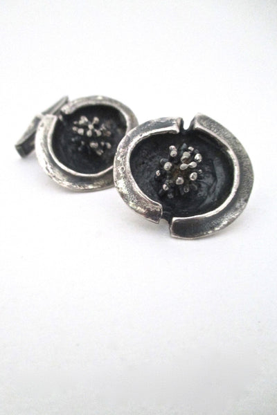 Guy Vidal Canada vintage brutalist pewter shadowbox cufflinks # 2