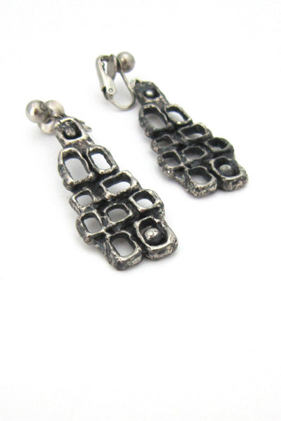 Guy Vidal pewter dangly earrings