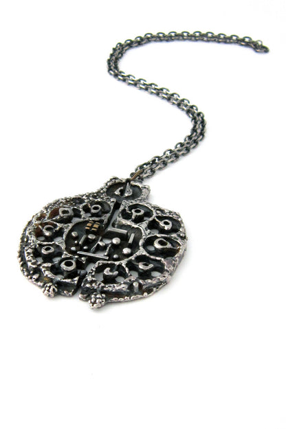 Guy Vidal Canada pewter necklace with bronze appliqué