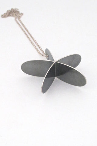 HK Finland vintage silver large Scandinavian modern star pendant necklace