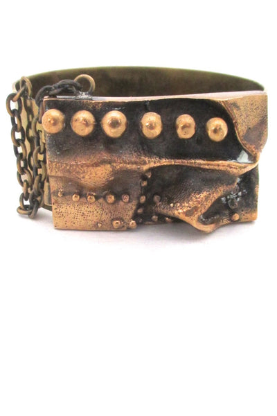 Hannu Ikonen Finland vintage bronze large sculptural bracelet vintage Nordic jewellery