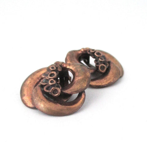Hannu Ikonen Finland vintage bronze reindeer moss ear clips