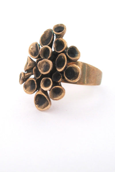 Hannu Ikonen Finland vintage bronze reindeer moss ring