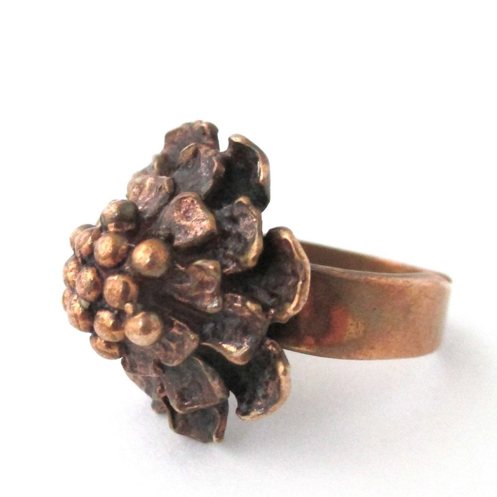 Hannu Ikonen Finland vintage bronze ring at Samantha Howard Vintage