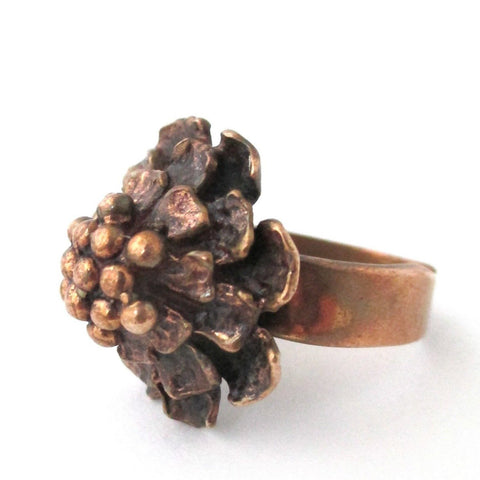 Hannu Ikonen Finland vintage bronze ring at Samantha Howard Vintage