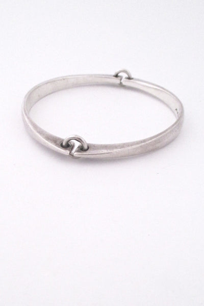 Hans Hansen Denmark vintage Scandinavian Modern heavy silver hinged bangle bracelet