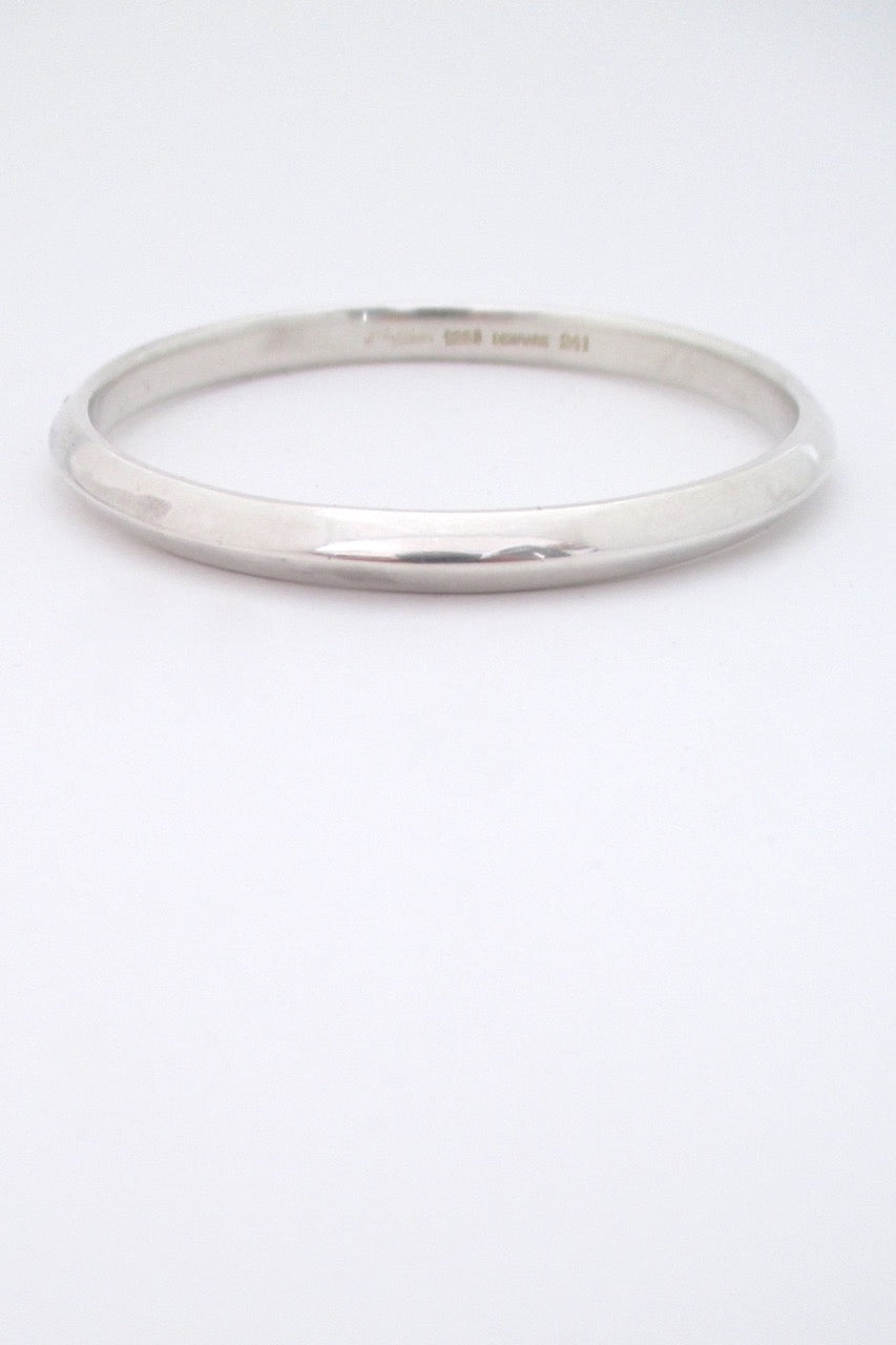 Hans Hansen Denmark vintage V profile heavy silver bangle bracelet 241
