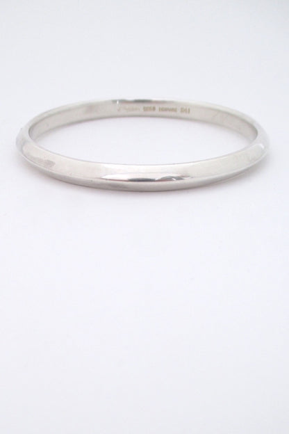Hans Hansen Denmark vintage V profile heavy silver bangle bracelet 241